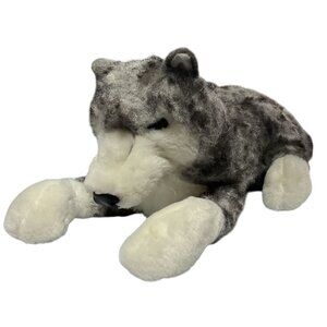 WOLF HUSKY DOG PUPPET REALISTIC FOLKMANIS FOLKTAILS FULLY BODY STUFFED ANIMAL